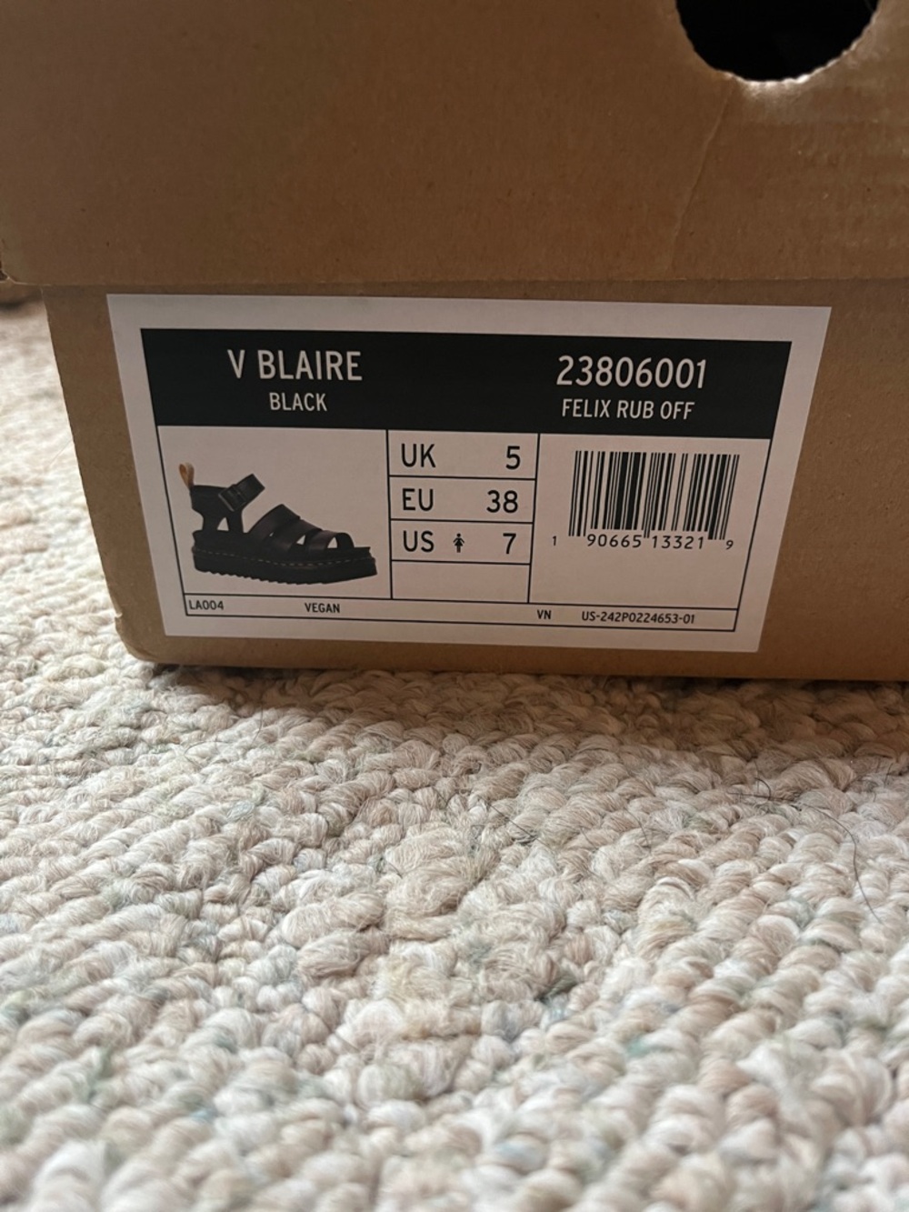 Dr. Martens Black Leather Blair Sandals - Picture 2 of 7
